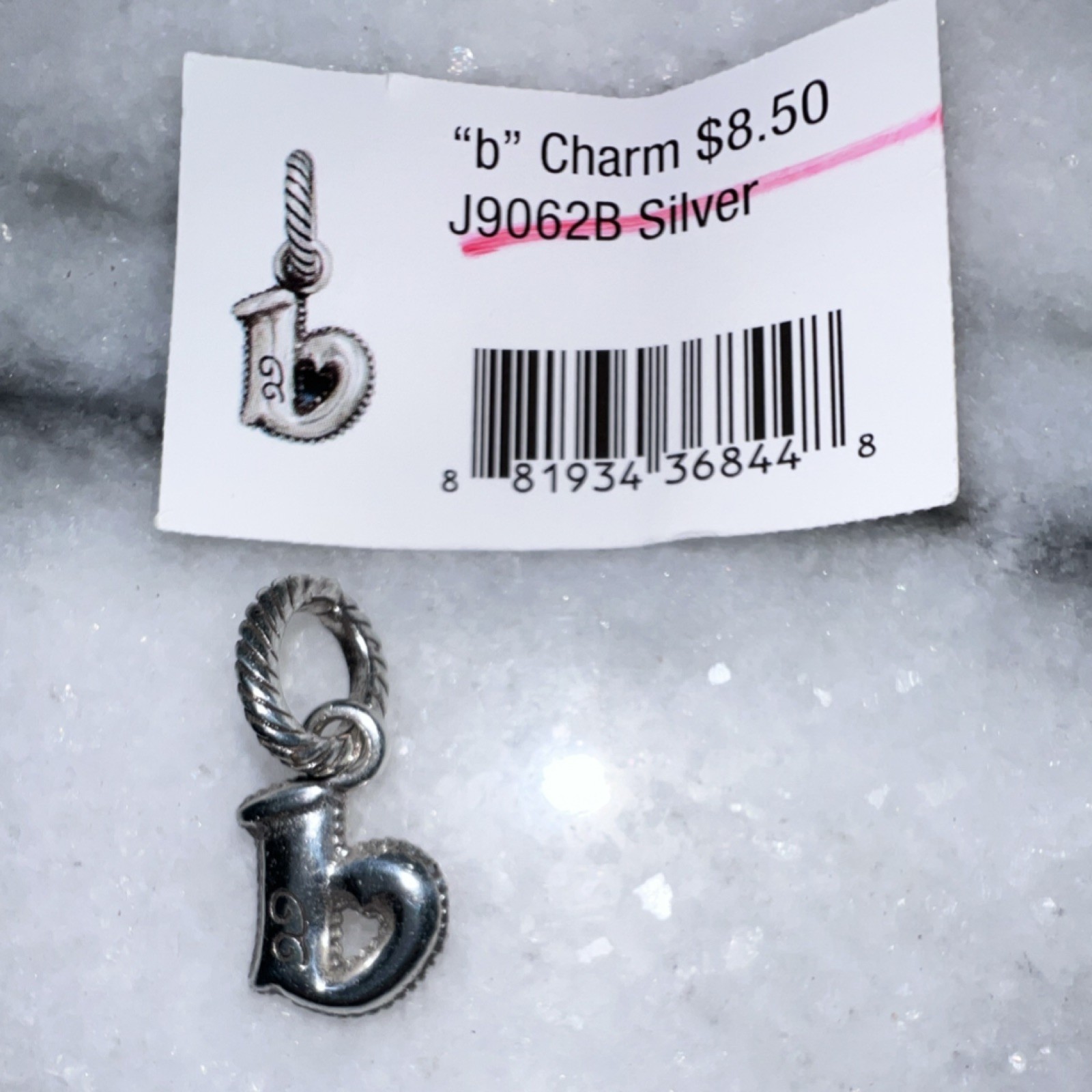 Brighton Silver Letter ‘B’ Dangle Charm Metal Letters Style J9062B