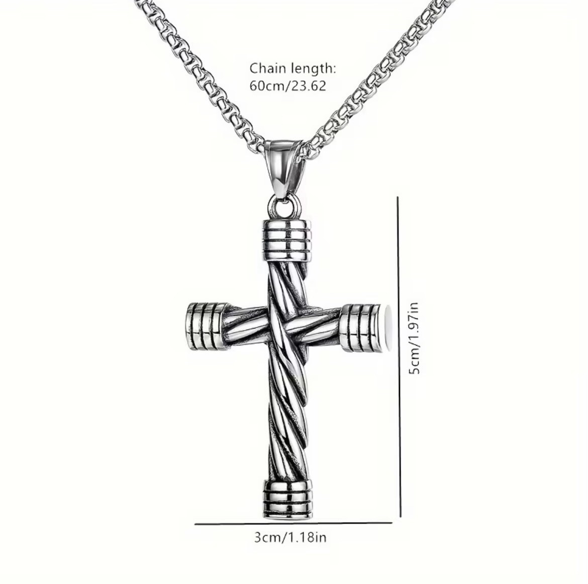 Celtic Cross Necklace 304L Stainless Steel Christian Bible Pendant Design