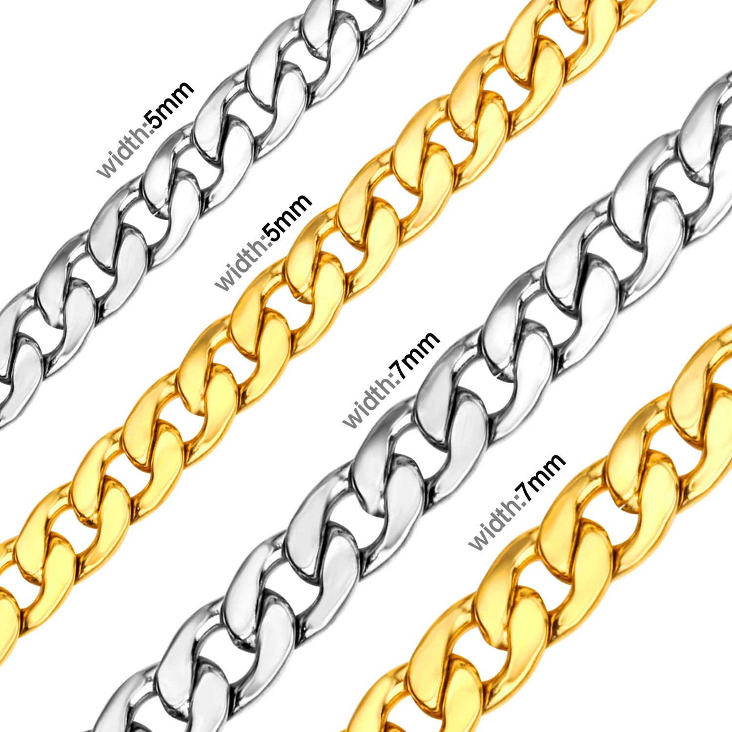 Classic Cuban Blade Chain Boys Stainless Steel Jewelry Personality Hip Hop Style