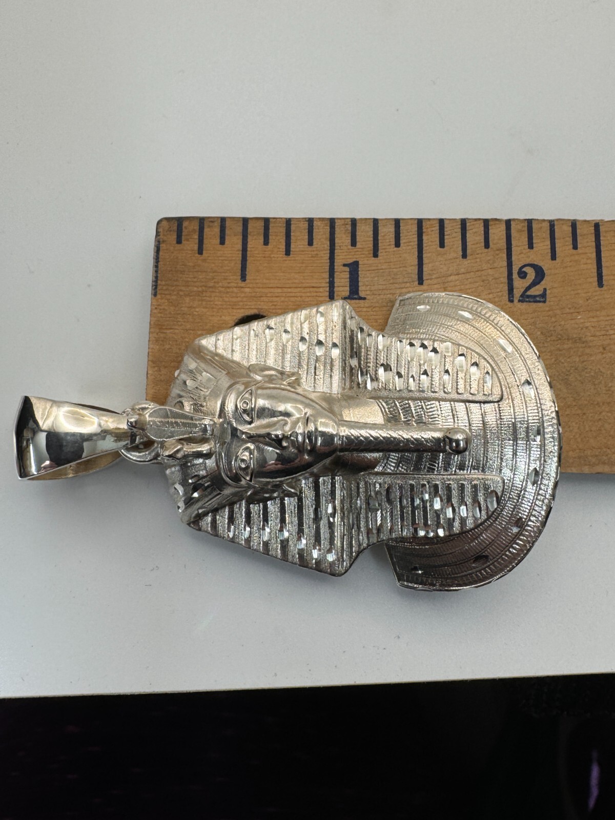 2.75″ Large Pharaoh King Tut Pendant Ancient Egypt Royalty Charm 925 45.4g