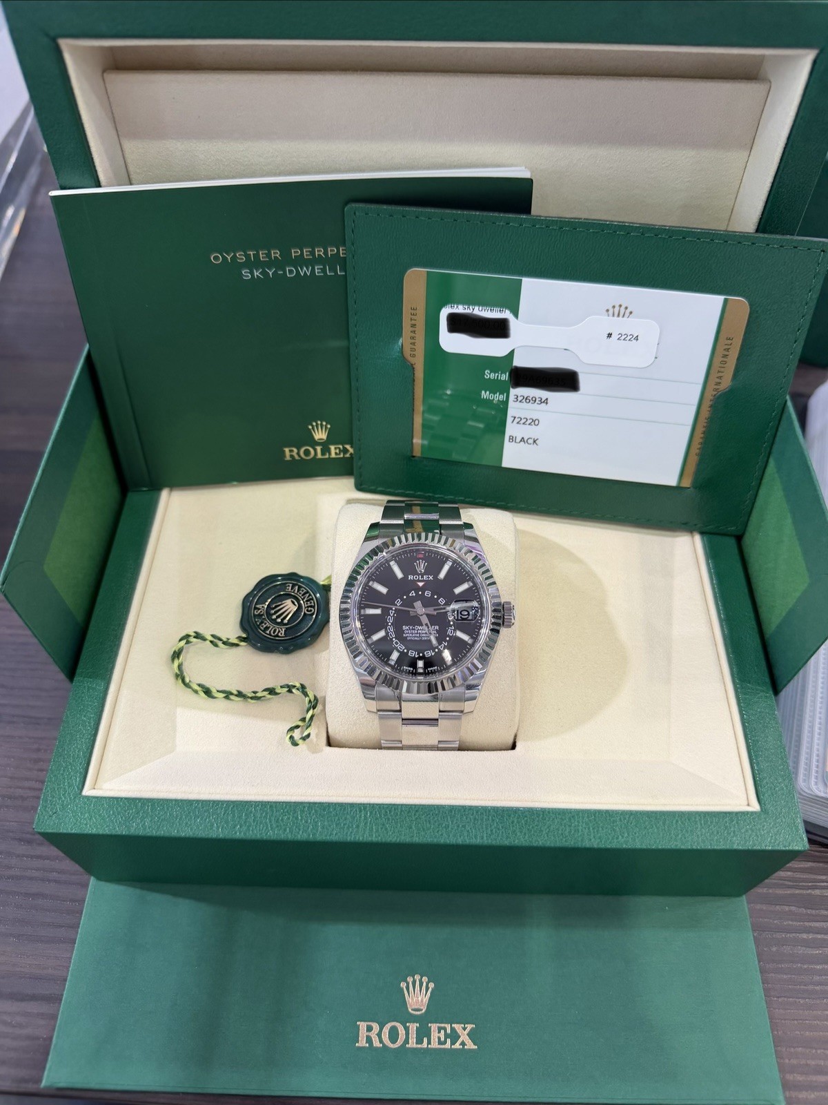 Rolex Sky-Dweller Steel & 18k Gold Bezel Black Dial 42mm FULL SET!! ‘2020 326934