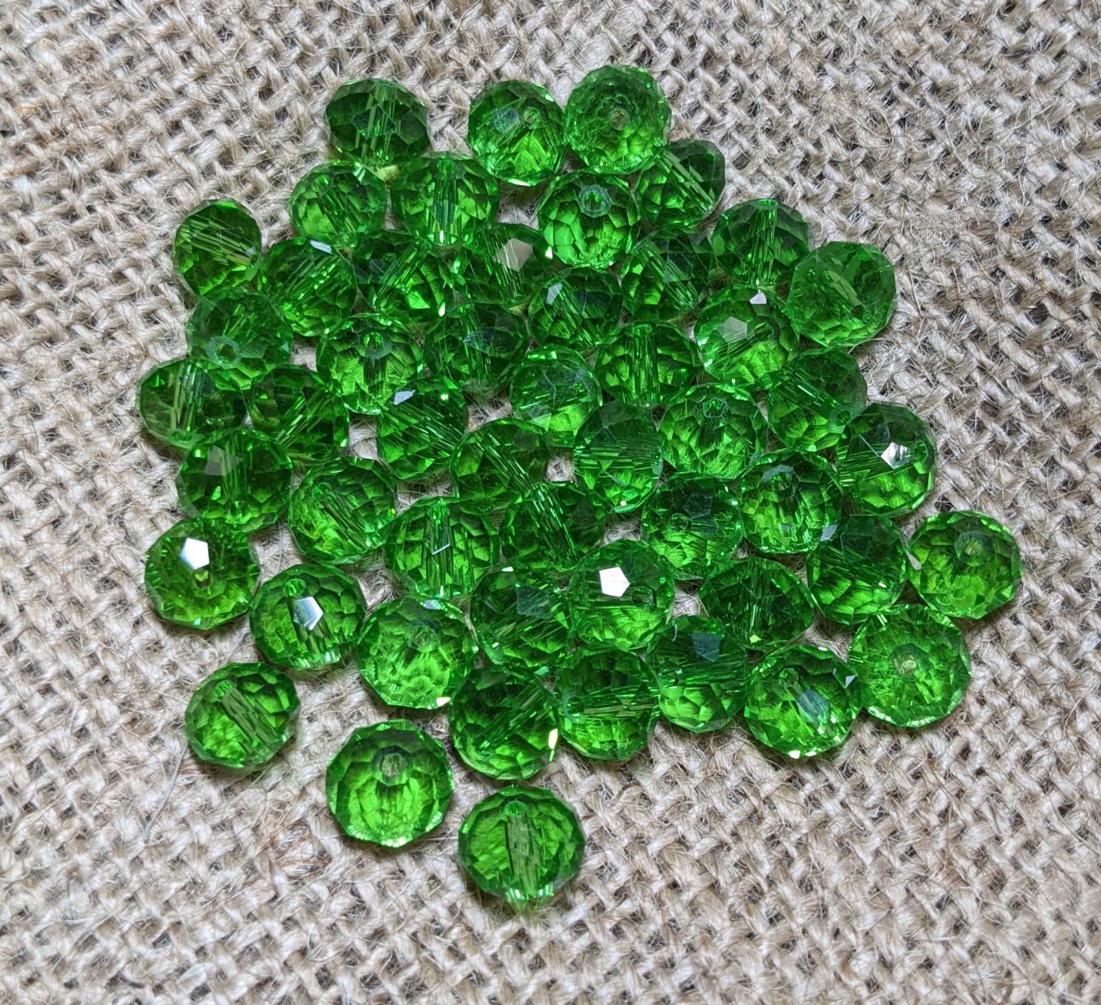 Crystal Beads 8mm Beads for Jewelry Making Bulk 180 pcs Grass Green Roundelle