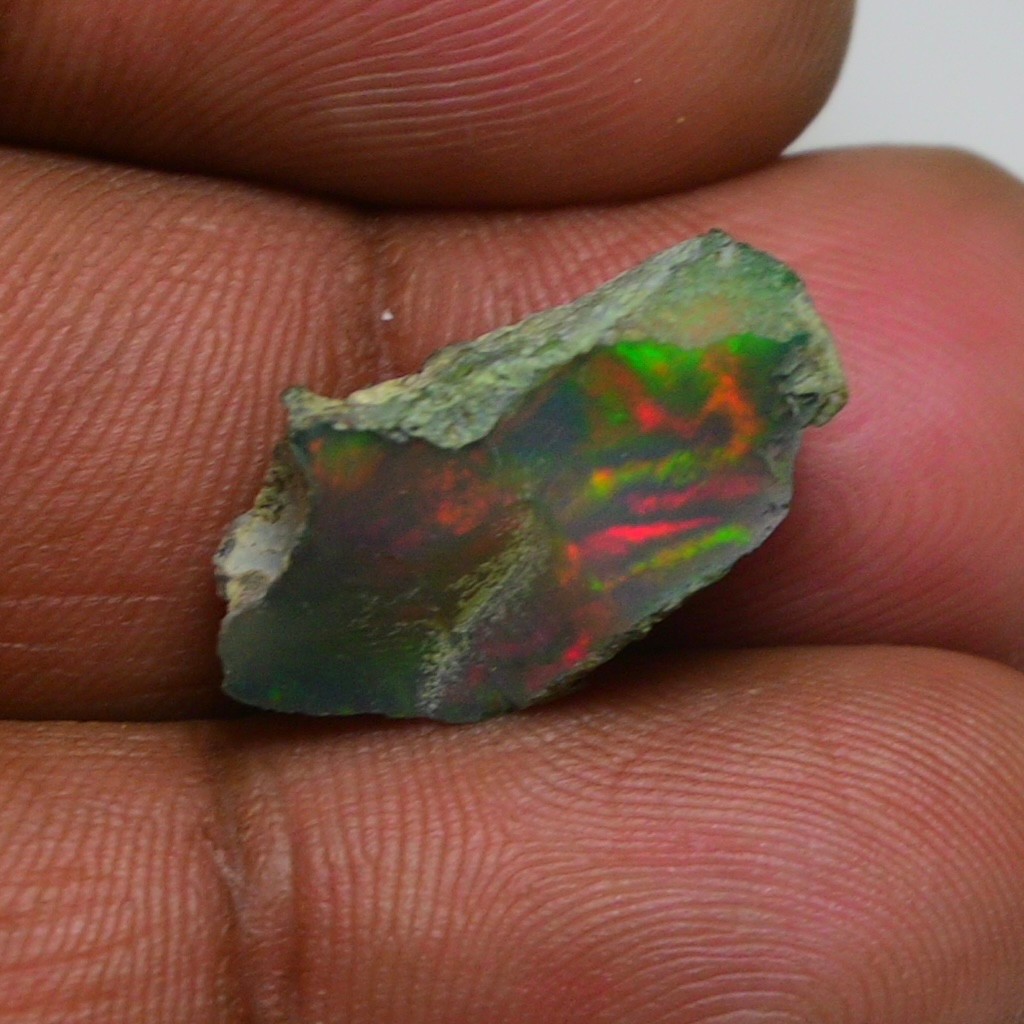 Jewelry Grade Black Opal Rough 6.45 Cts, Natural Ethiopian Raw, Neon Fire Opal