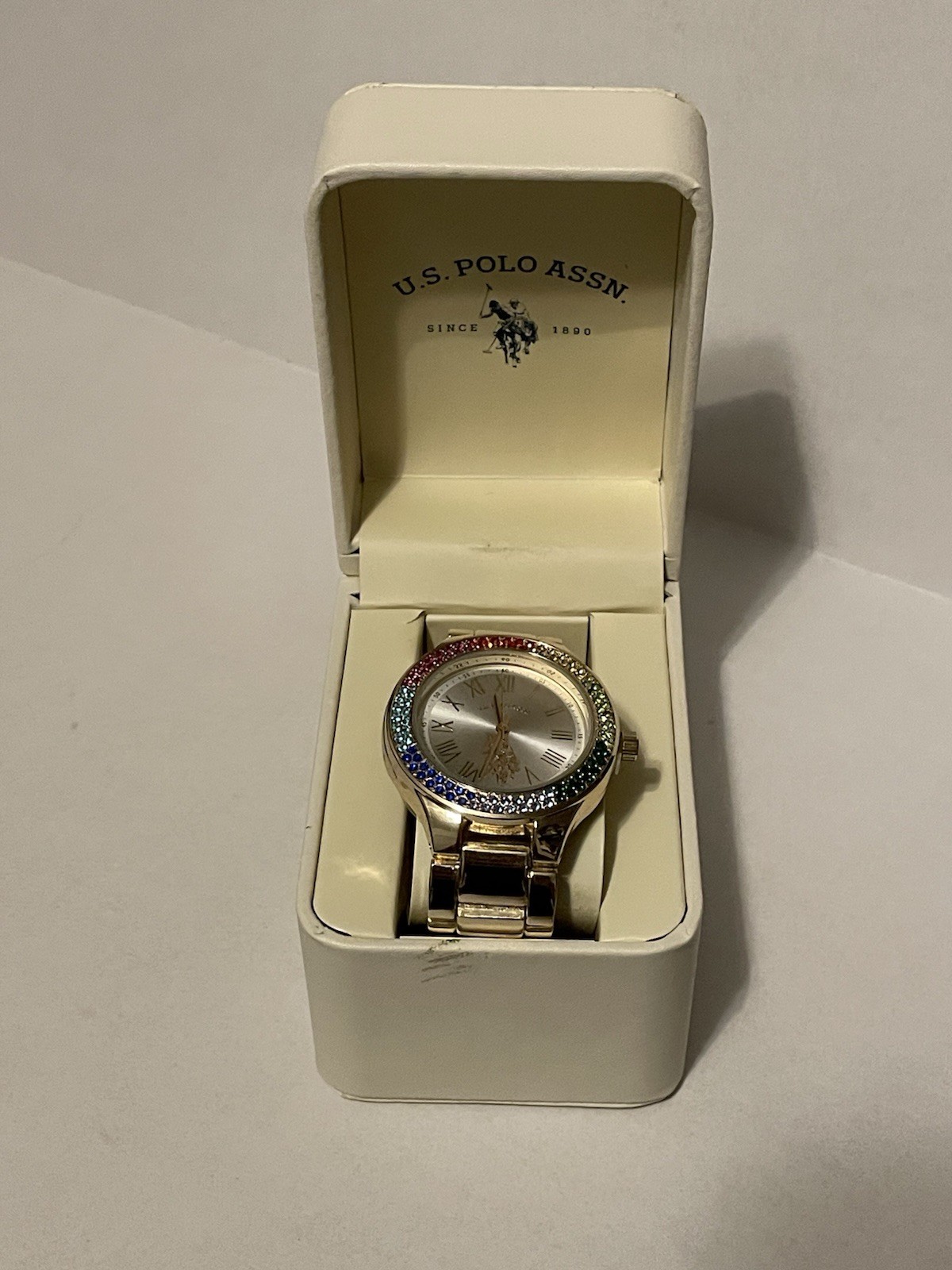 U.S. Polo Assn. Unisex Rainbow Gold Watch