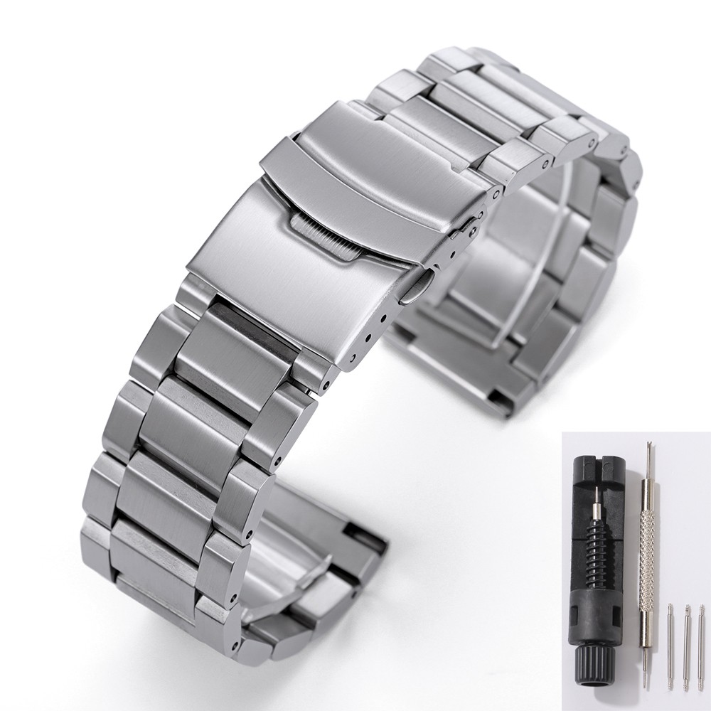 316L Oyster Solid Stainless Steel Watch Band Strap 18/19/20/21/22/23/24/25mm