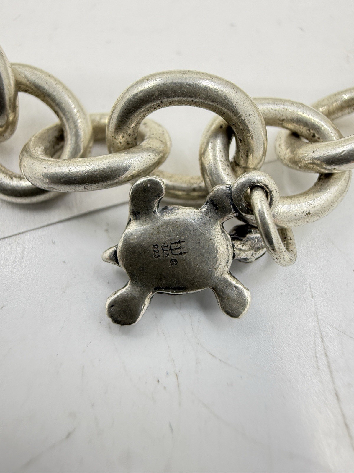 James Avery Sterling Silver Charm Bracelet Texas Turtle Dog 6.5” 36.3g 7”