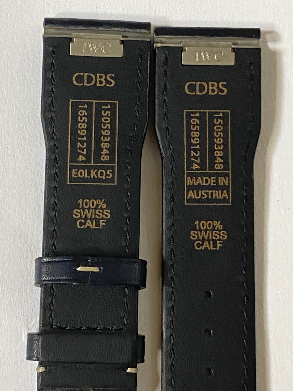 21 mm black leather easy fit strap suitable to Watches Portofino Portugieser IWC