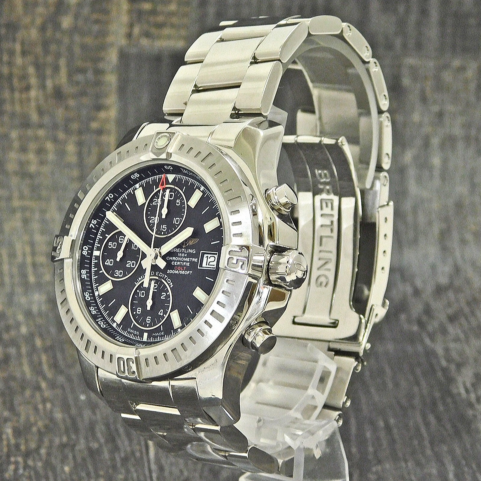 BREITLING Colt Chronograph A13388 S. Steel Automatic Men’s Watch #W405 Rise-on