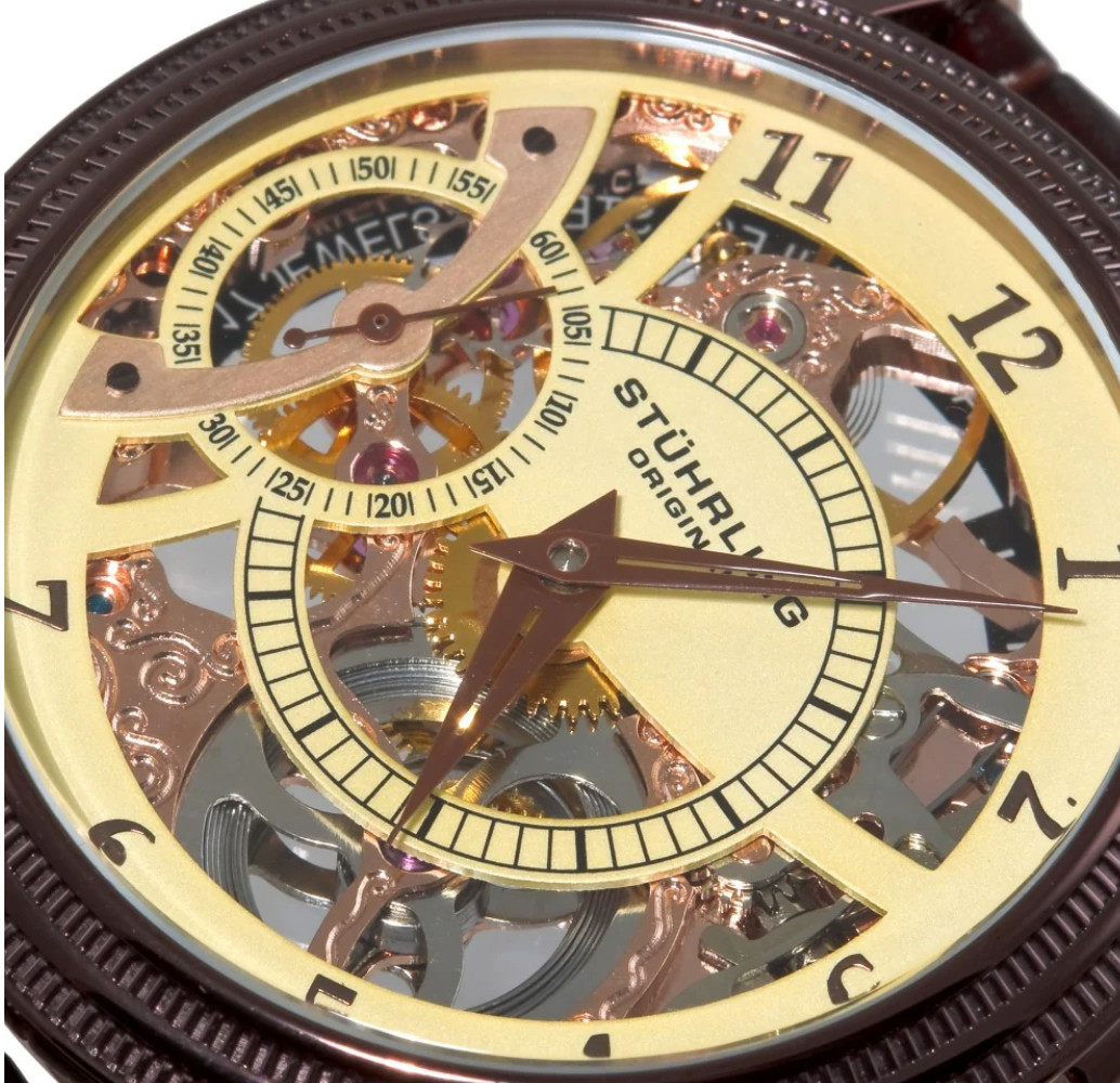 Stuhrling ‘Brumalia’ Mechanical Bronze Stainless Steel Men’s Watch