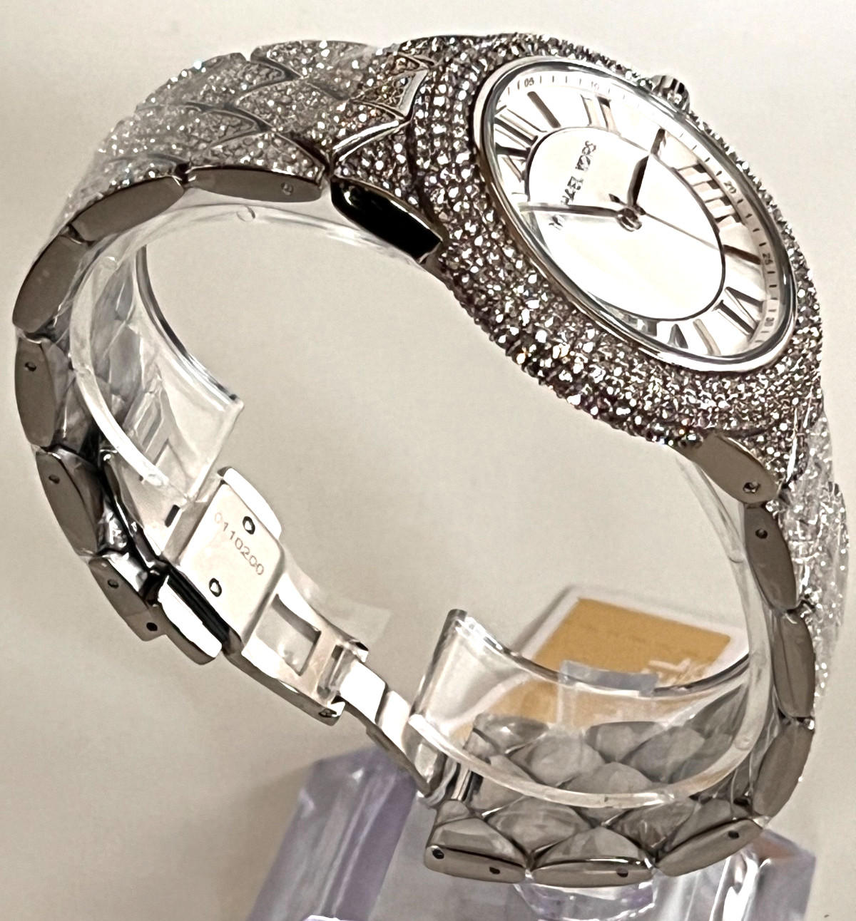 MICHAEL KORS MK4803 CAMILLE Silve-Tone Pave Crystals Unisex Watch BNWT/GBox $450