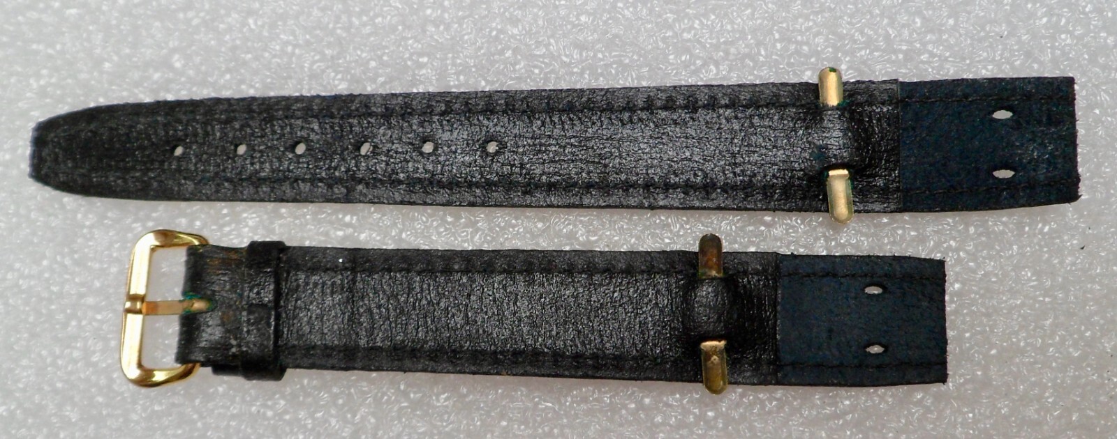 VINTAGE GENUINE LEATHER – Black Open Ended Watch Strap 16mm – New Old Stock –