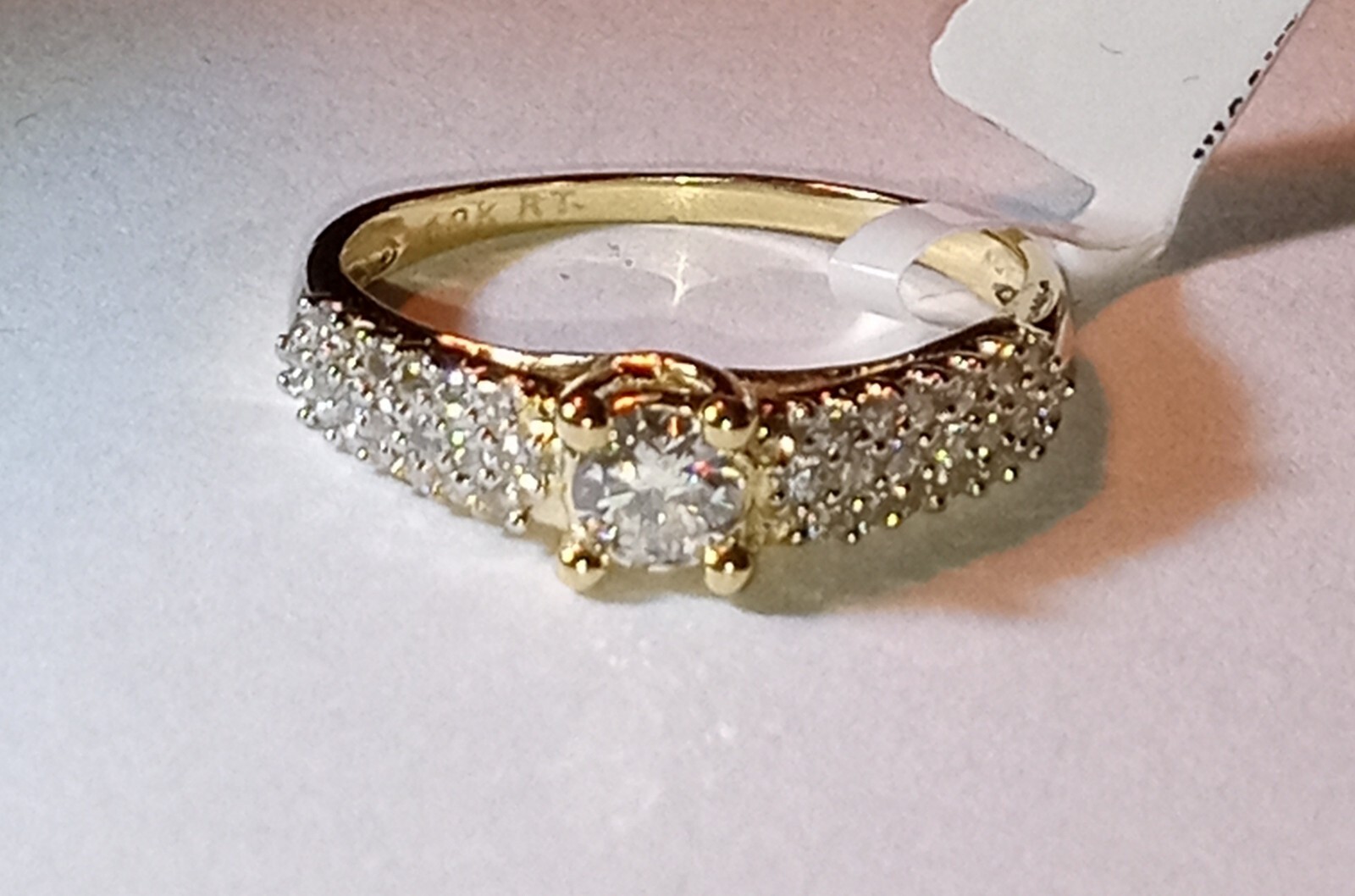10kt Solid Yellow Gold 0.3 Ct Natural Moissanite,0.3 Ct Diamond Ring Size 7