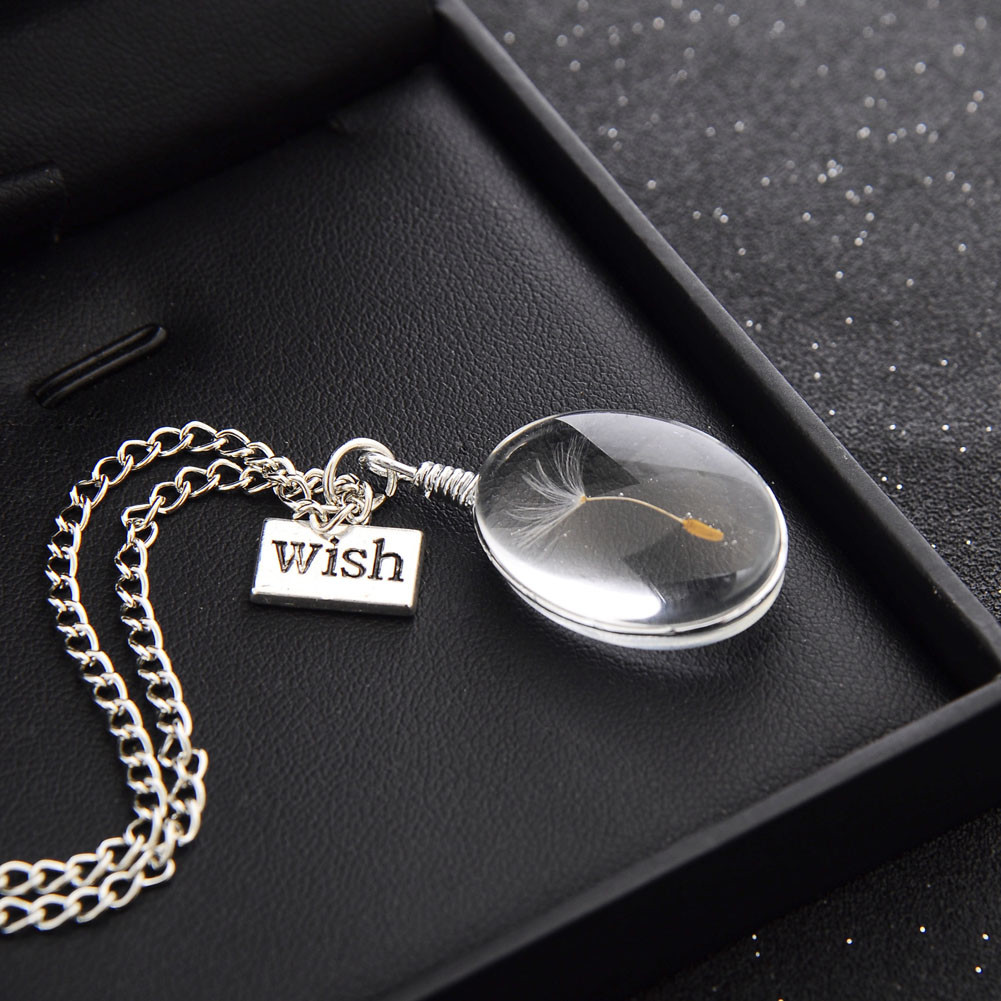 Women Fashion Jewelry Resin Stone Shaped Wish Pendant Necklace 67-1