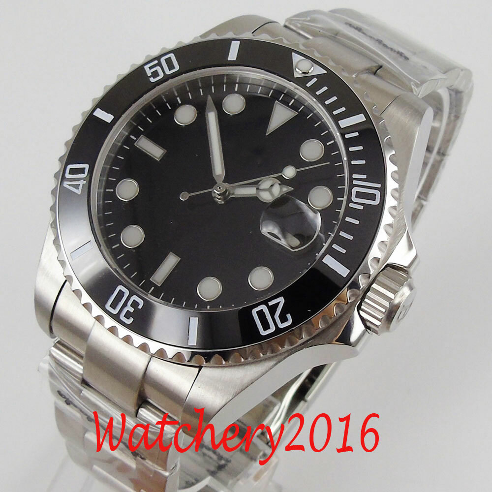 43mm Automatic Mens Wacth NH35A PT5000 Miyota Oyster Strap Sapphire Crystal Date