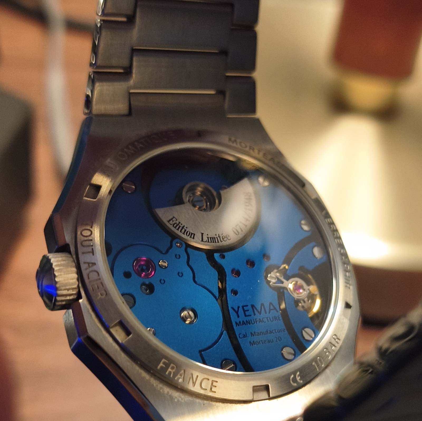Yema Wristmaster Traveller Micro Rotor Automatic Watch – Blue Dial W/ Extras