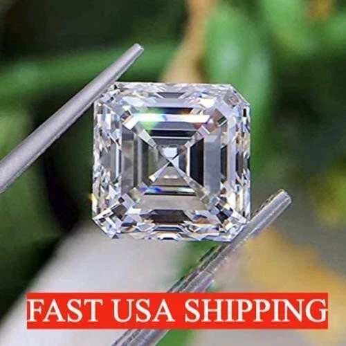 GRA Certified Loose Moissanite Asscher Stones D VVS1 All Sizes