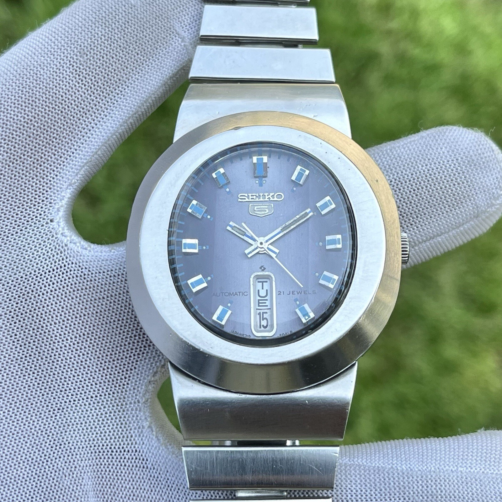 Rare Vintage Seiko 5 Diamatic Oval Shape Automatic Japan Men’s Watch 6319-5030