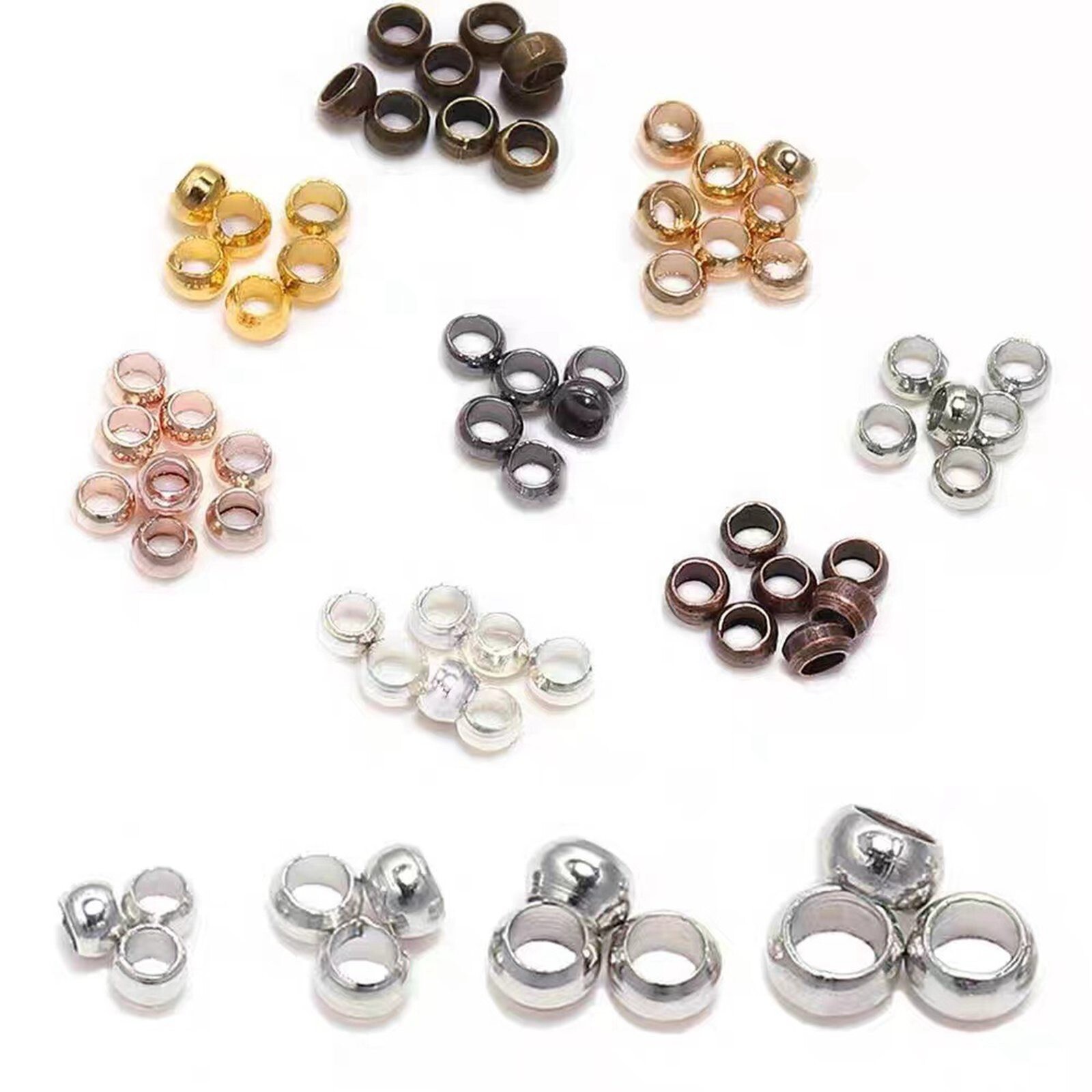 2000pcs Brass Round 3.0mm Cord Crimp End Beads DIY Jewelry Free Shipping