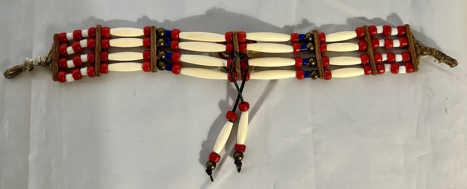 Handmade Native American Style Hair Pipe Choker Abalone Shell Beaded Necklace