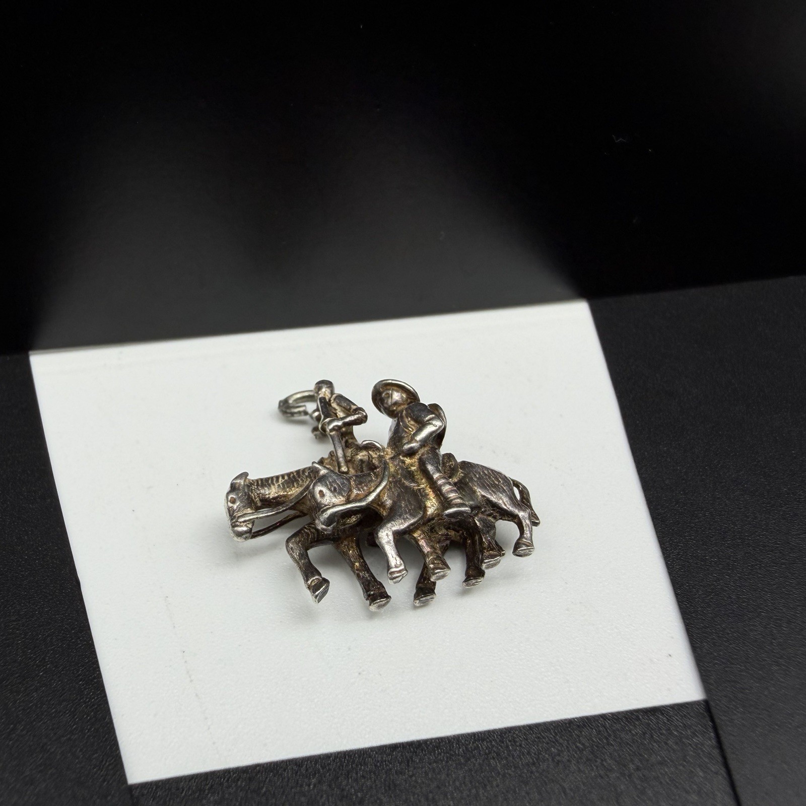 Vtg Sterling Silver Man of La Mancha Don Quixote Sancho Panza Charm See Details