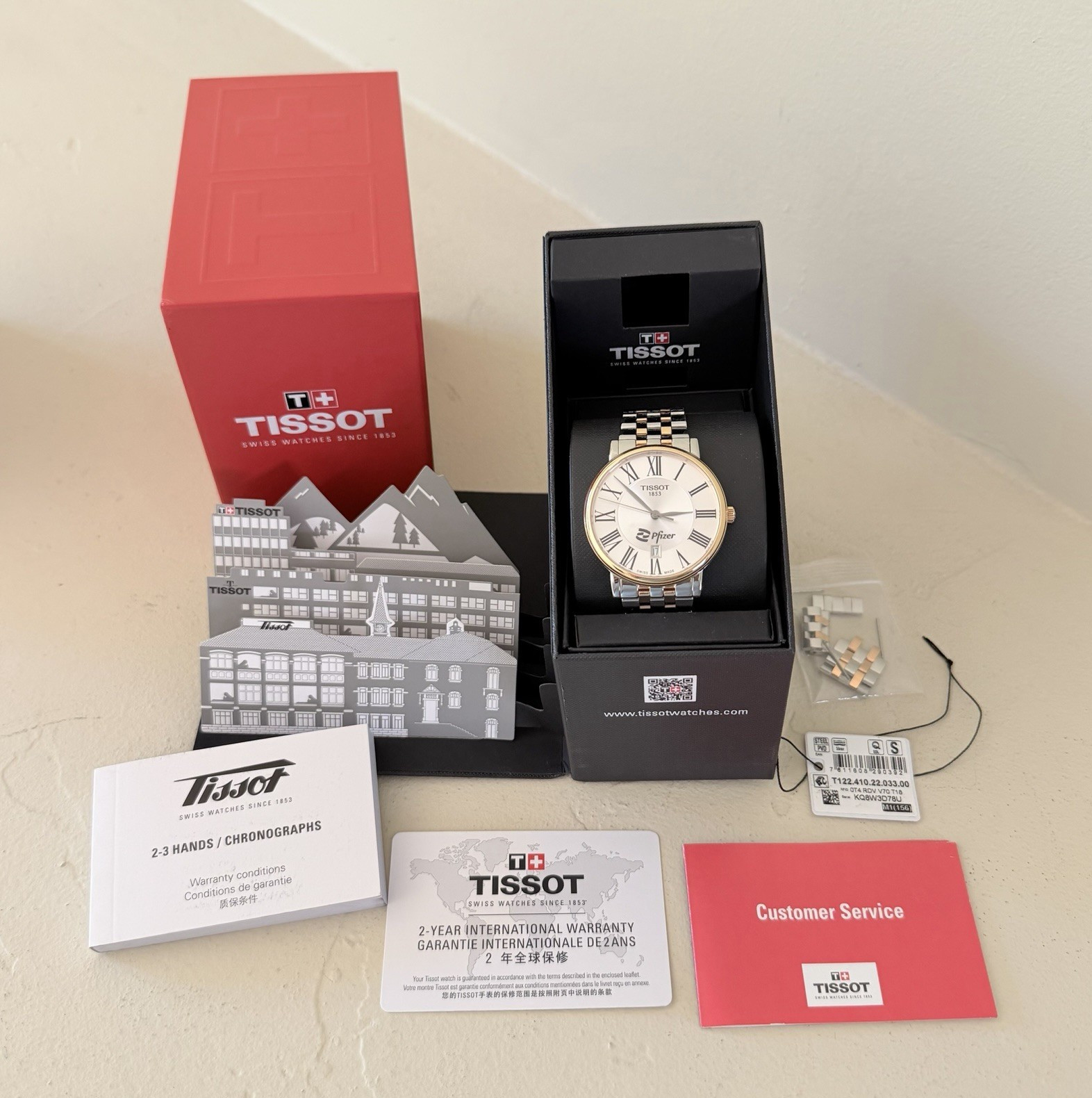 TISSOT Carson Quartz Two-tone Men’s Watch “Pfizer” Edition T122.410.22.033.00