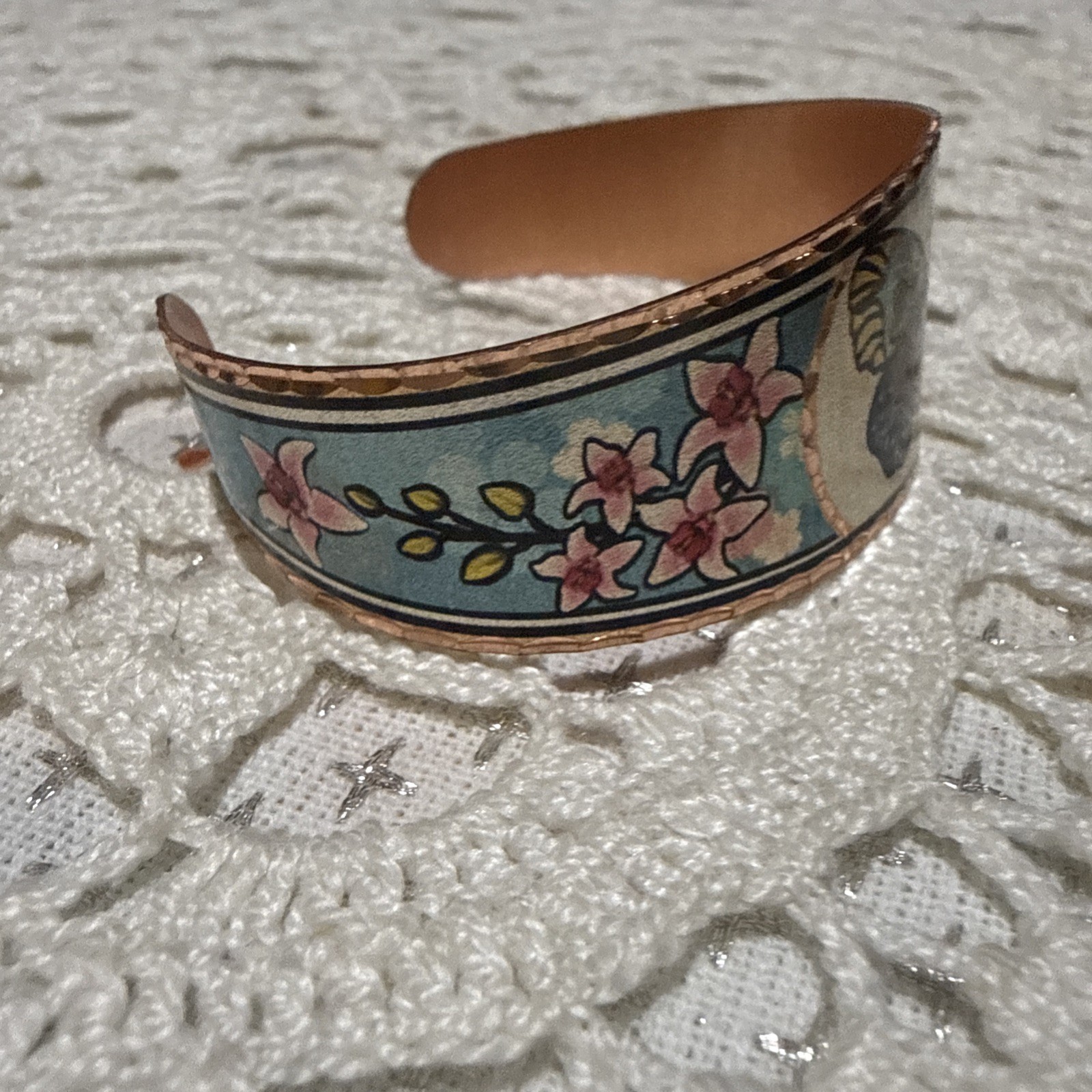 Vintage Handmade Boho Copper Butterfly Design Artisan Bangle Open Cuff Bracelet