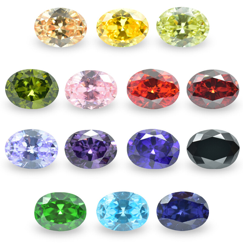 50pcs 2×3~13x18mm Color Oval shape Loose Cubic Zirconia Store 5A DIY for Jewelry