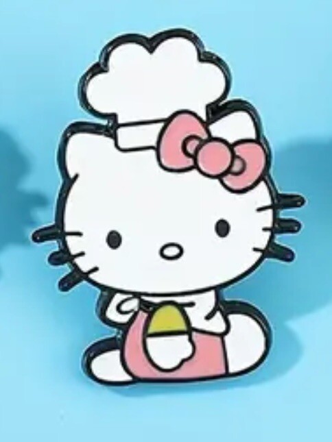 Hello Kitty Chef, Enamel, Alloy, Pin, Brooch.