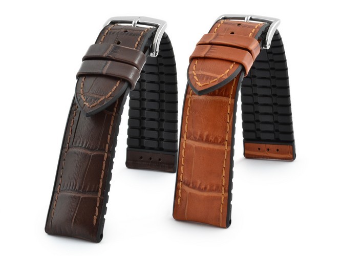HIRSCH PERFORMANCE PAUL CALFSKIN CAUTCHOUC WATCH STRAP L 18, 20, 21, 22, 24 mm