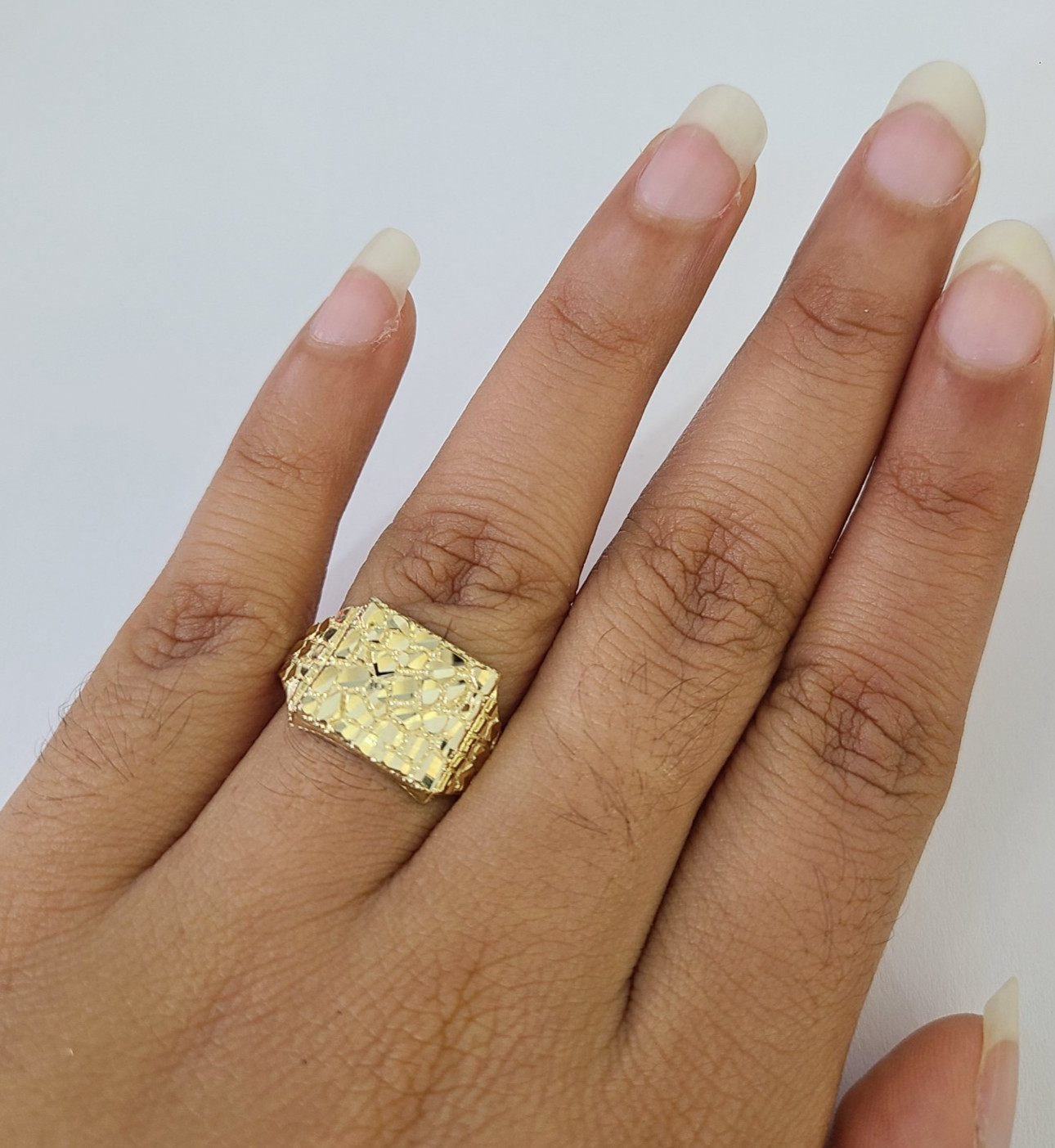10k Nugget Ring Yellow Gold Women Men Real Genuine 10Kt