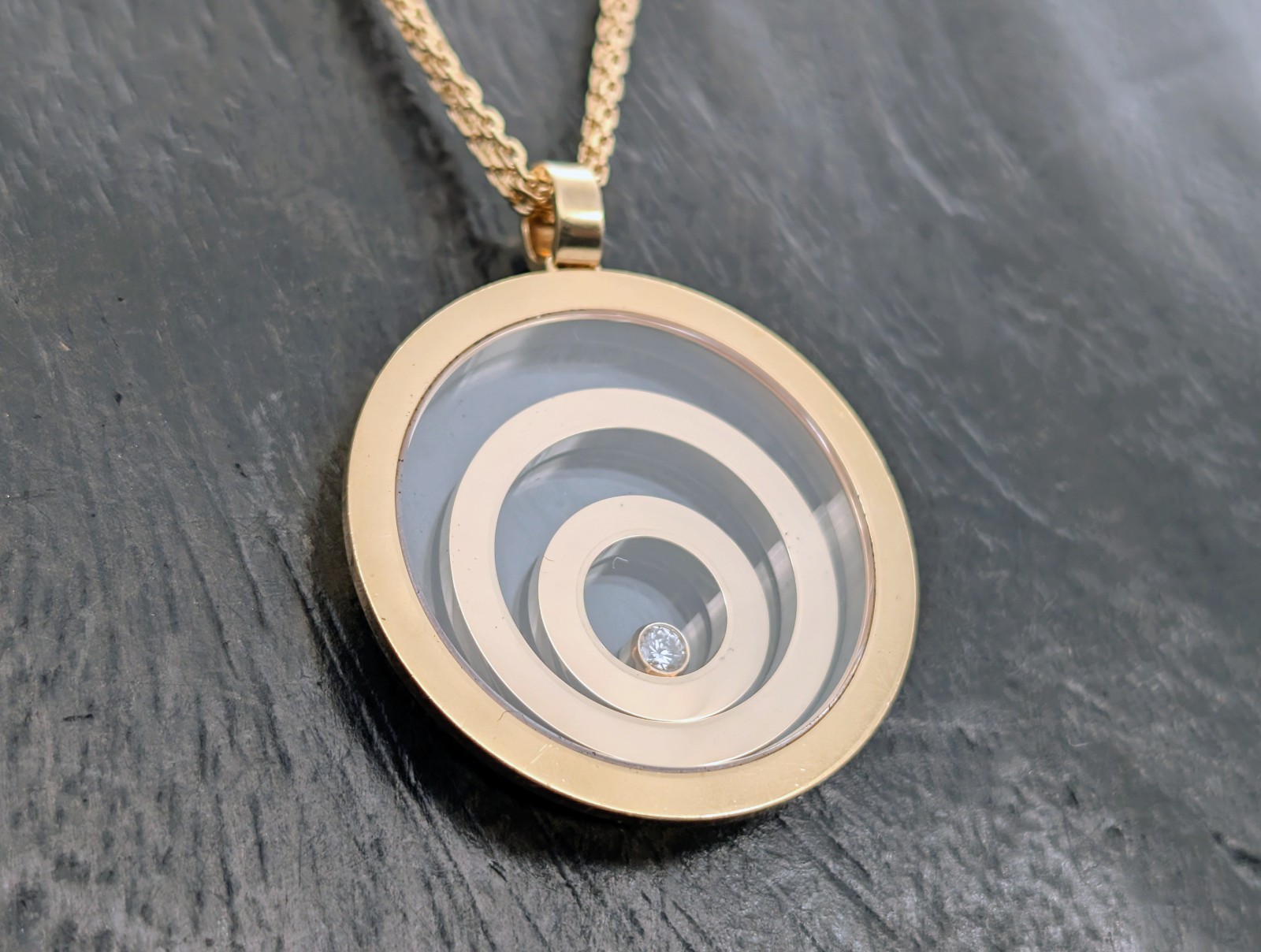 Chopard Happy Spirit Brilliant Pendant Necklace 60cm Yellow Gold 750/18K -33.30g #2019
