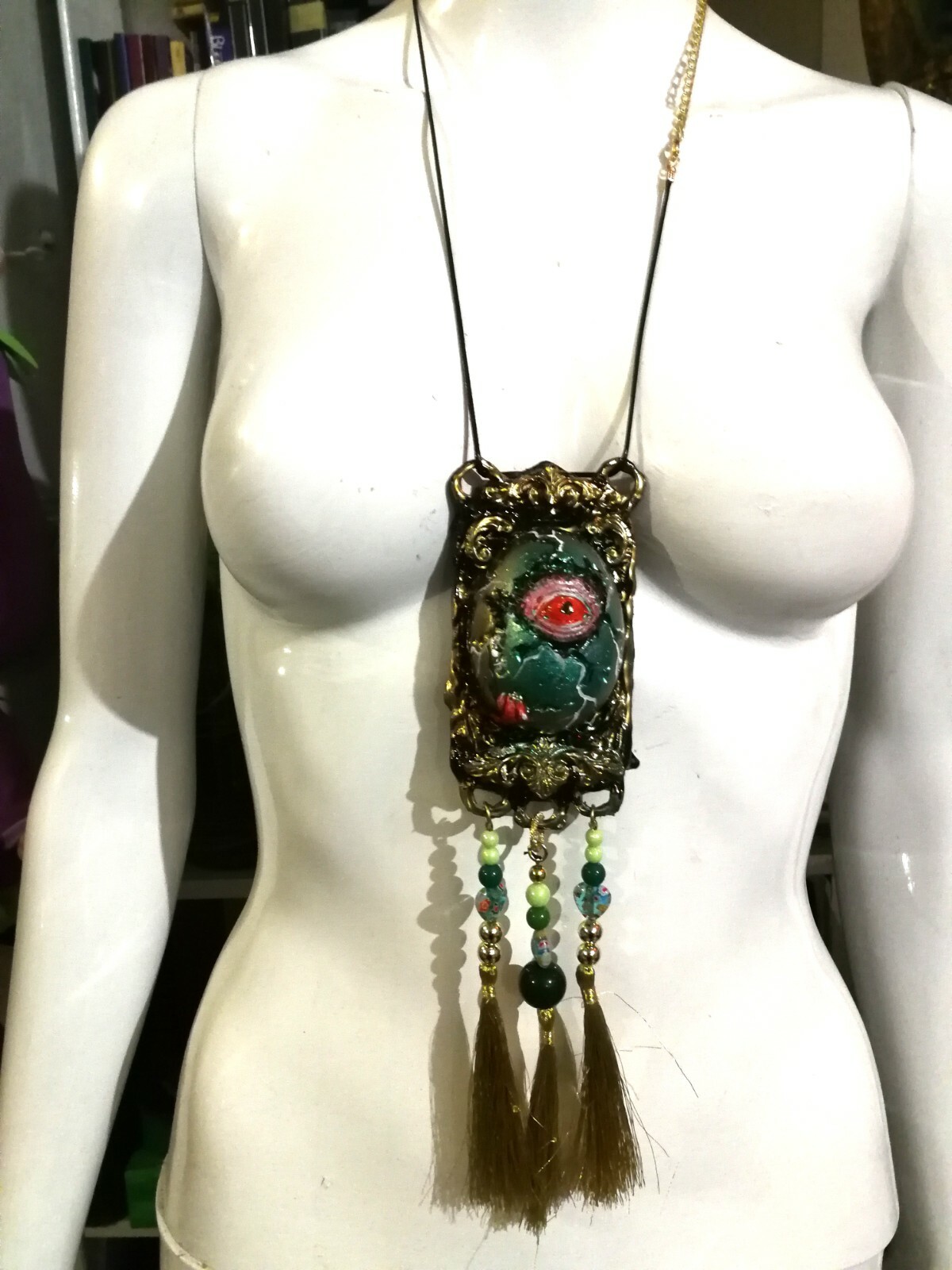 Mythical Creatures Talisman Pendant Magic Amulet Dragon Eyes Egg Cyclops Jewelry