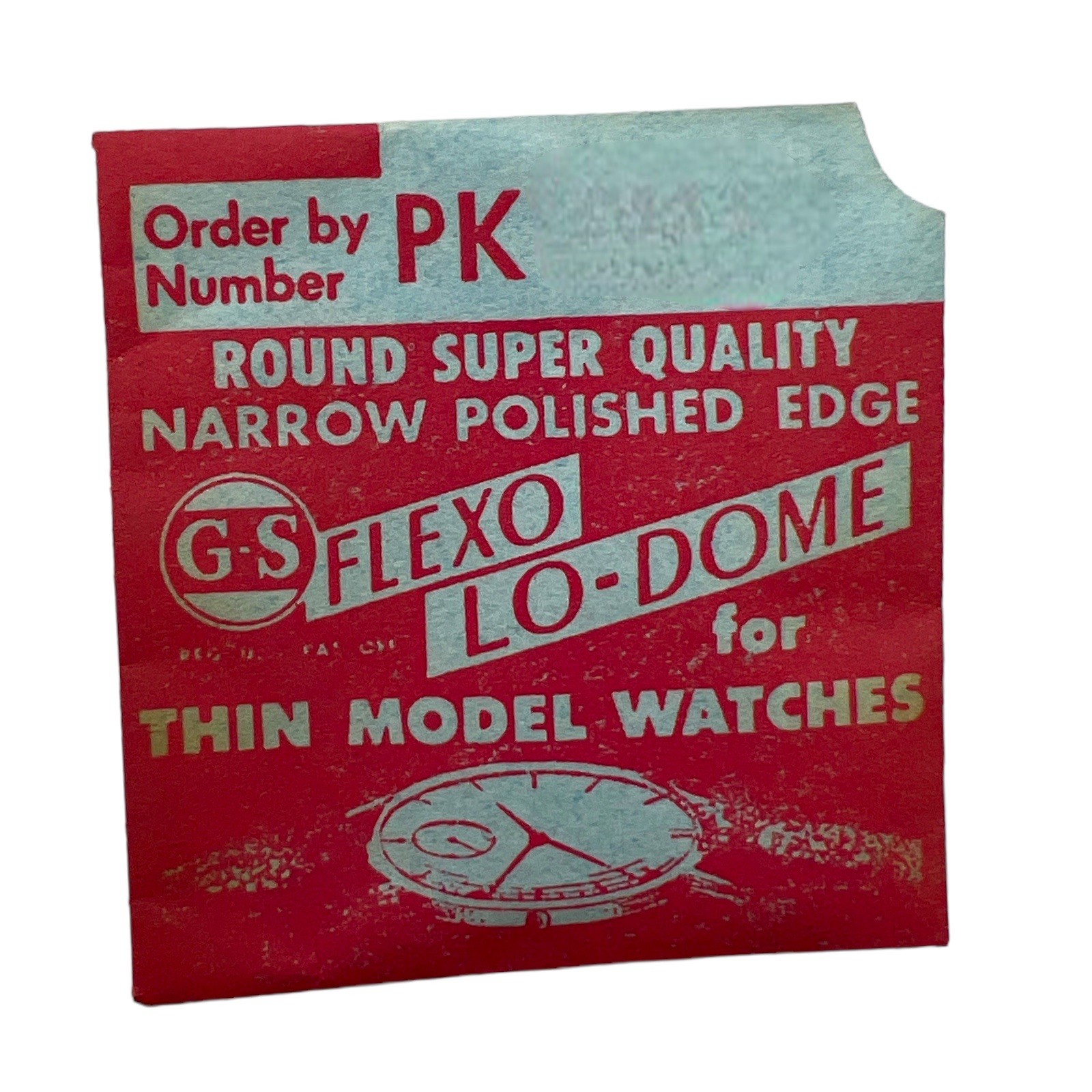 Low Dome Round Watch Crystal G-S Thin Model 22.5 to 27.6 mm NOS Choice Read!
