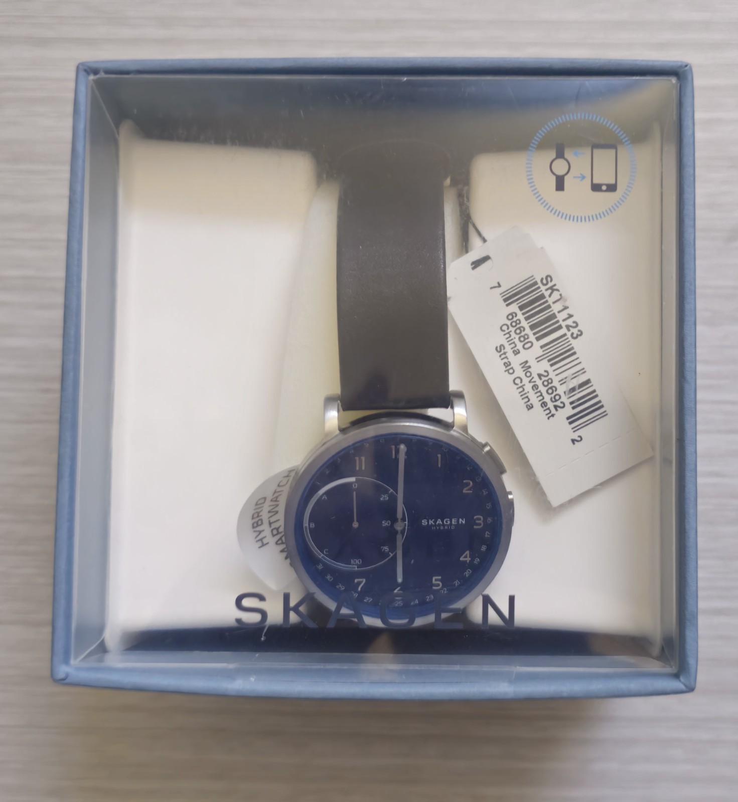 Skagen Hybrid 42mm Smartwatch SKT1123 Men’s Quartz Watch Blue Dial Black Band