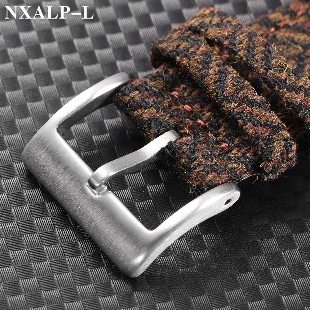 Genuine Leather Tweed Nylon Watch Strap 18mm 20mm 22mm Quick Release Band