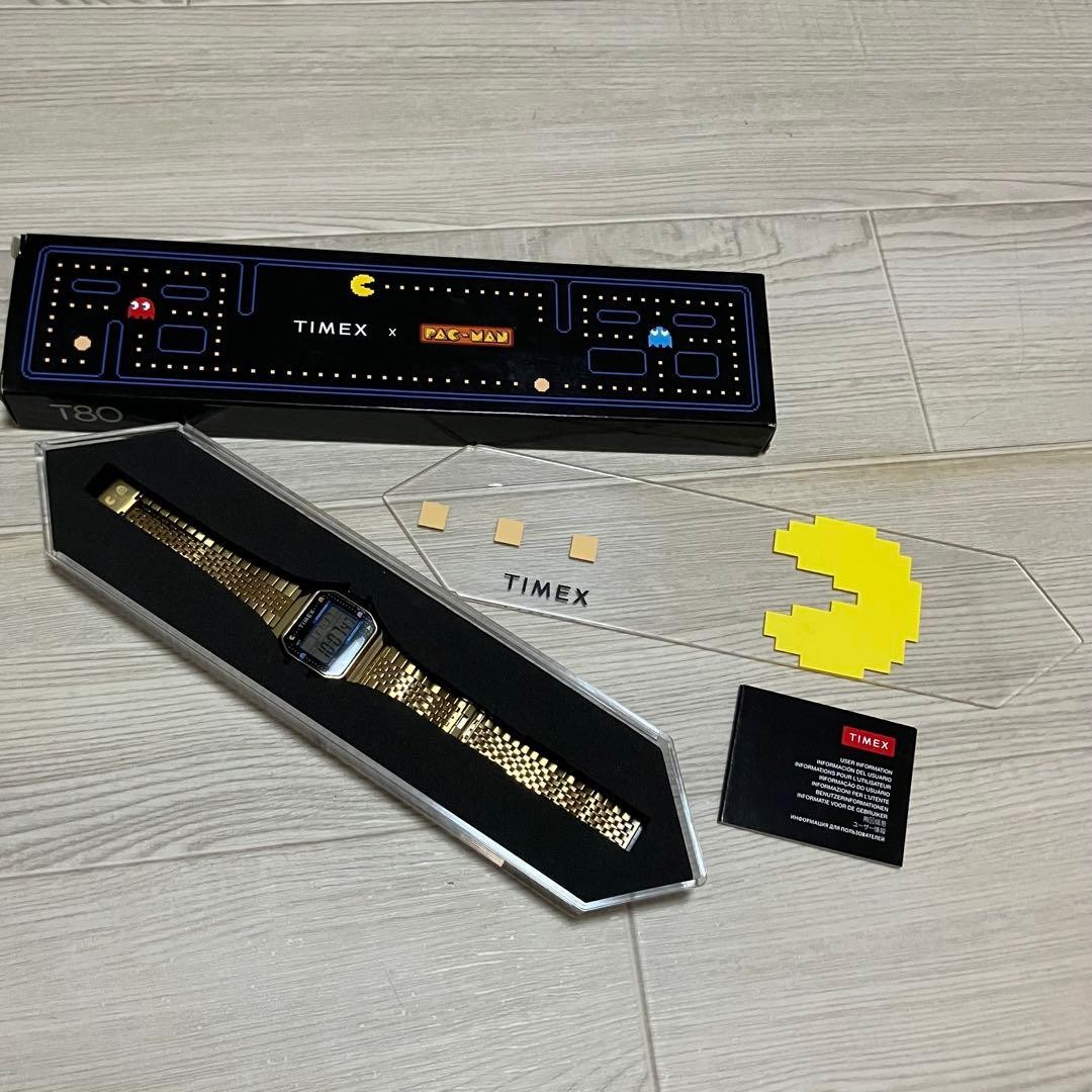 TIMEX T80 PAC MAN Digital Watch Gold Limited Edition Collaboration Series