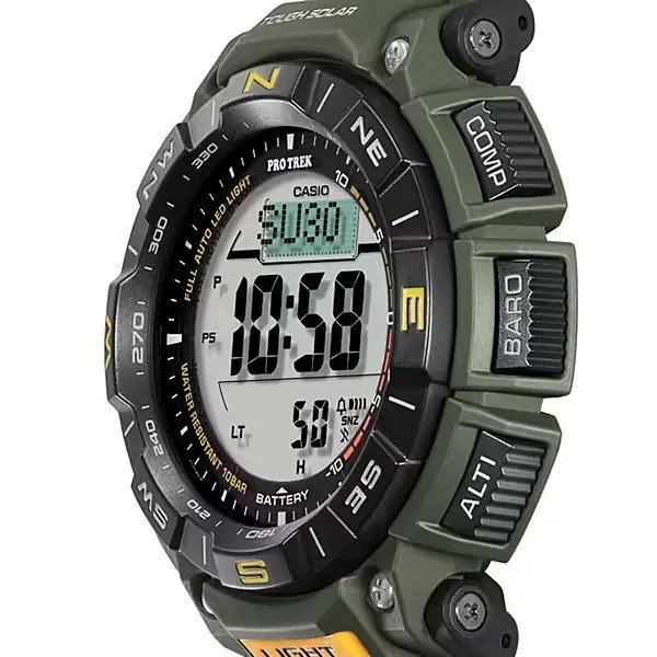 CASIO PRO TREK PRG-340-3JF Green Solar Triple Sensor Hiking Watch New