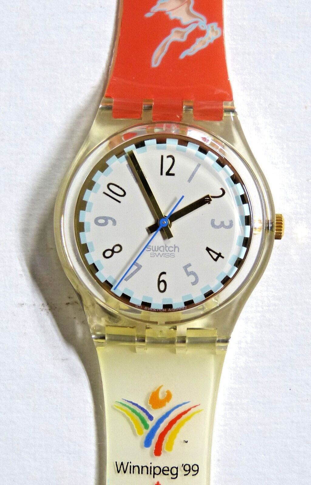 N.O.S. Swatch PAN-AMERICAN GAMES ’99 Winnipeg Can. GK150E NEVER WORN fresh batt.