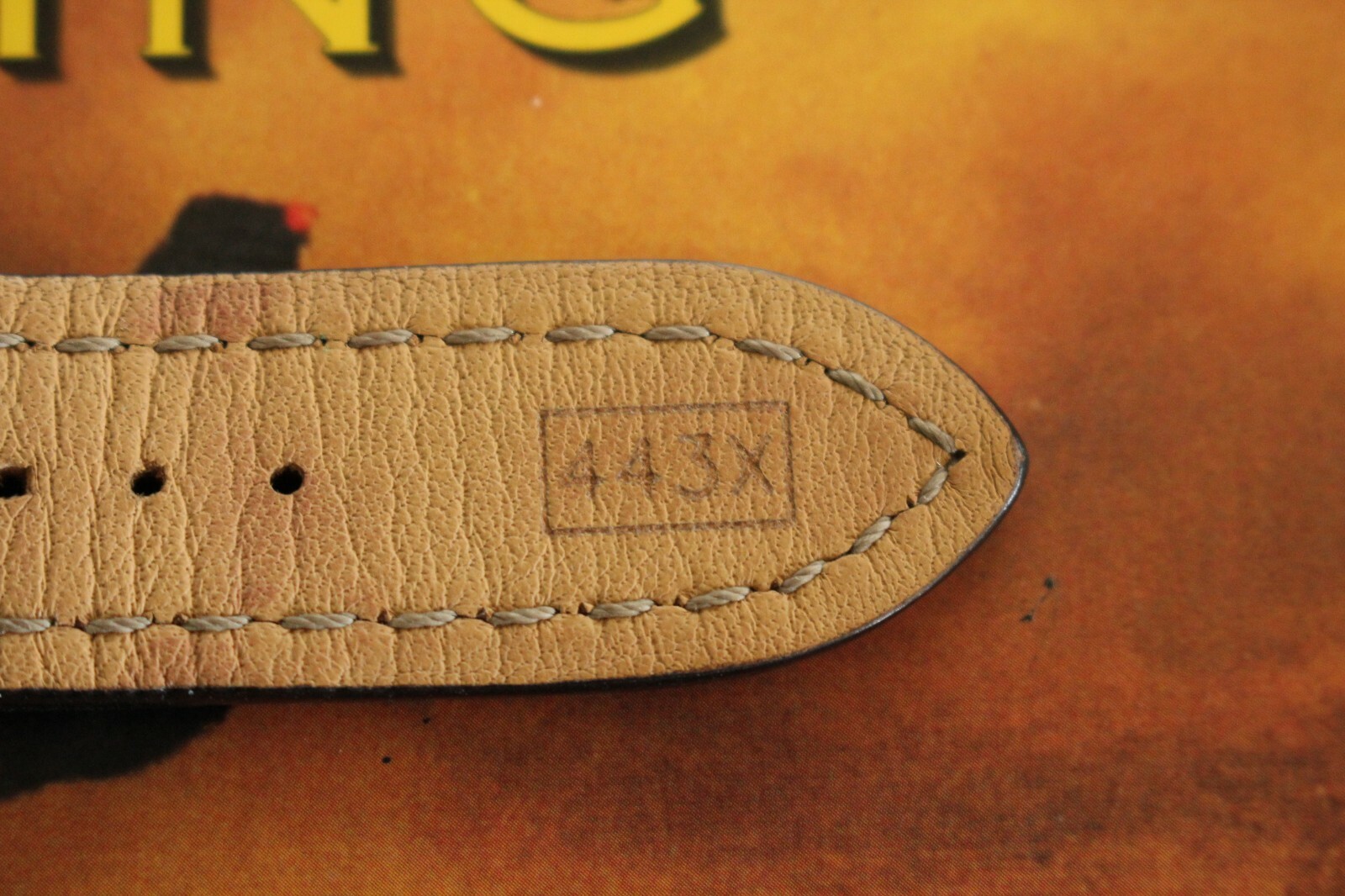 BREITLING 443X 24-20 BROWN DELUXE CALF TONGUE BUCKLE WATCH BAND WATCHBAND STRAP