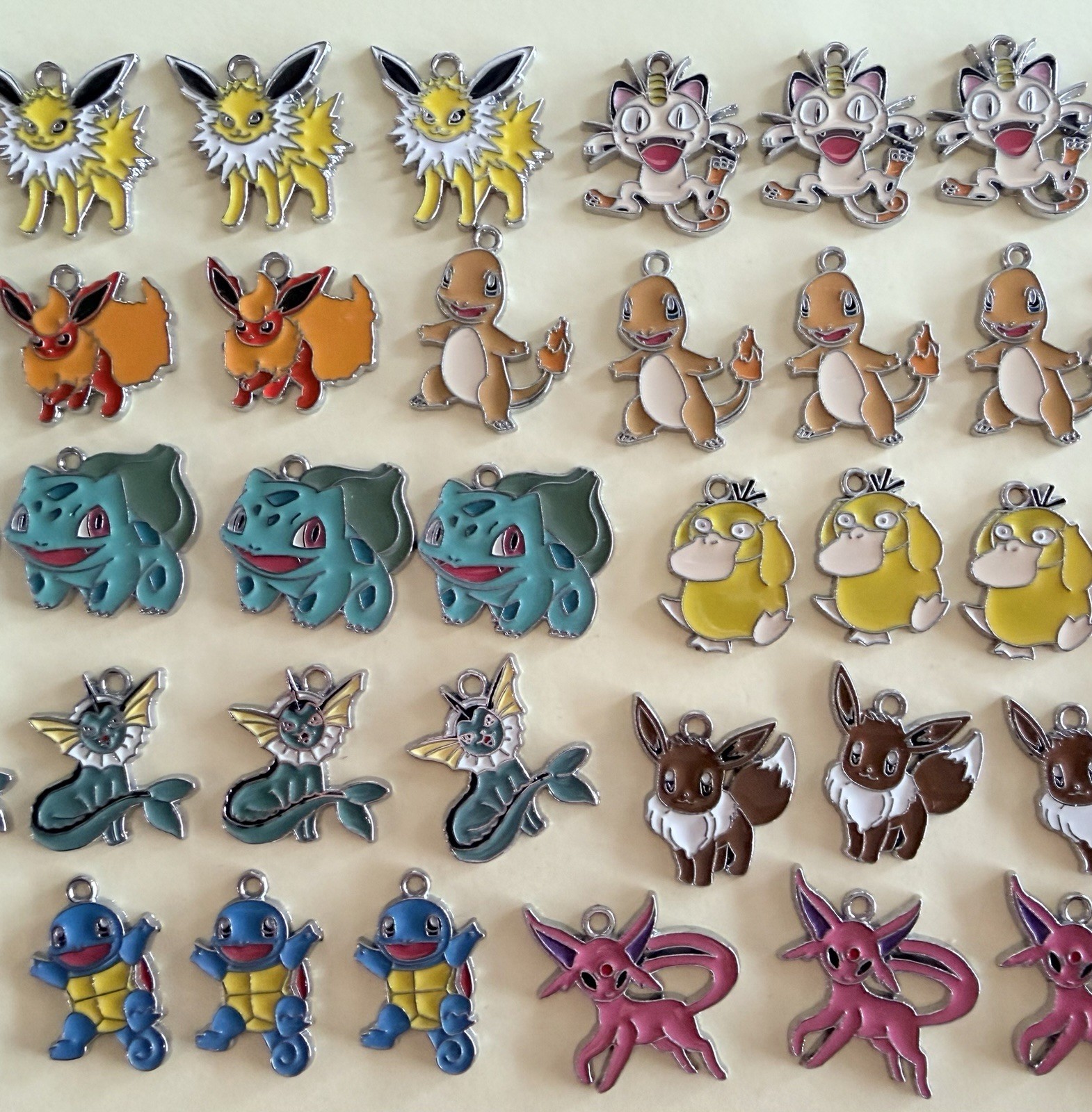 Lot Of 40 Japanese Anime Cartoon Video Game Character Enamel Necklace Charms