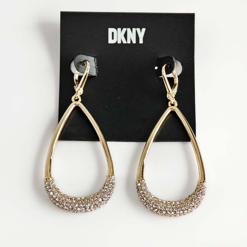 DKNY Crystal Teardrop Drop Statement Earrings Gift Women Party Vacation Jewelry