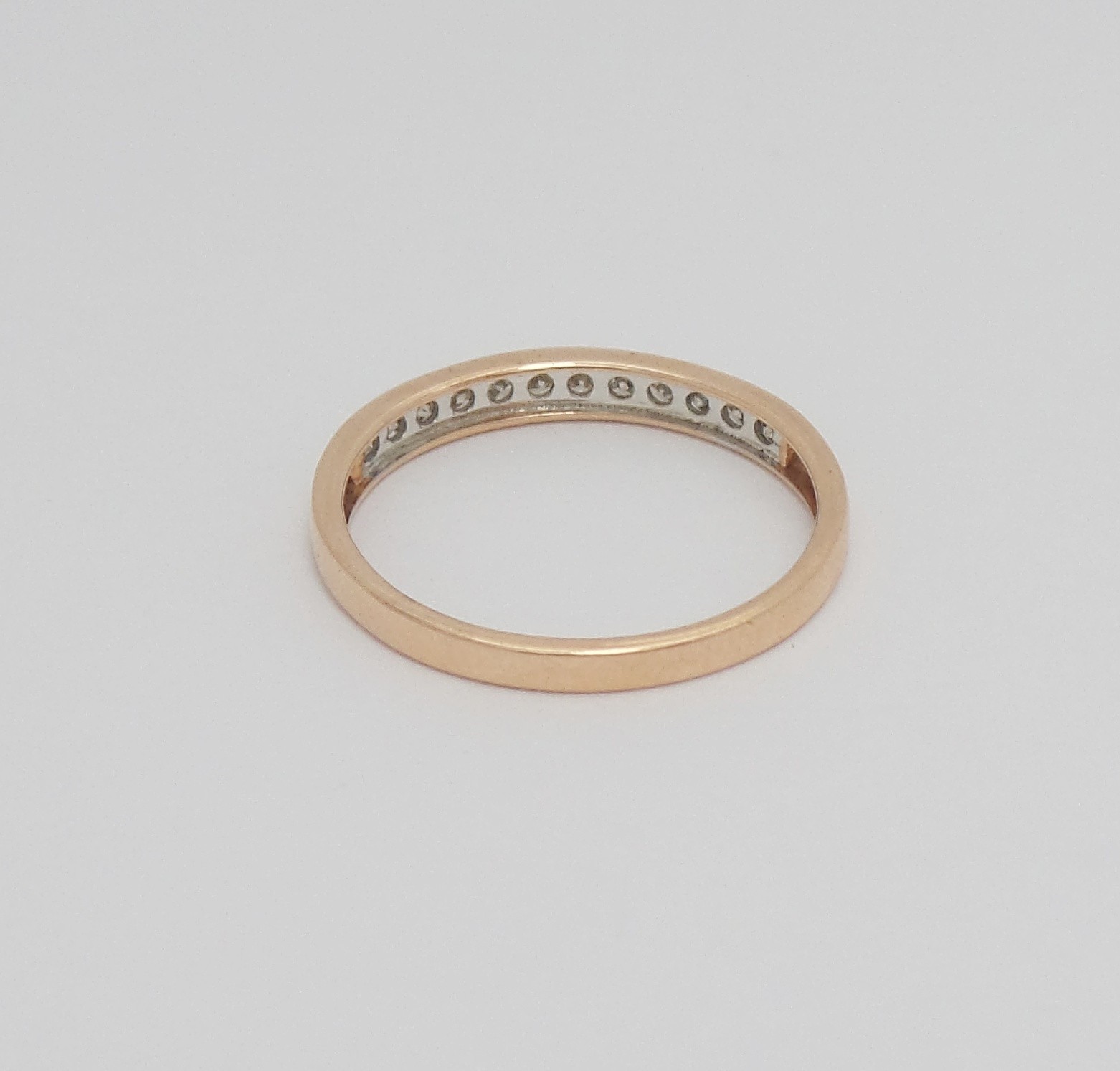 1/4CT Natural Diamond Shared Prong Anniversary Wedding Band Ring 10K Rose Gold