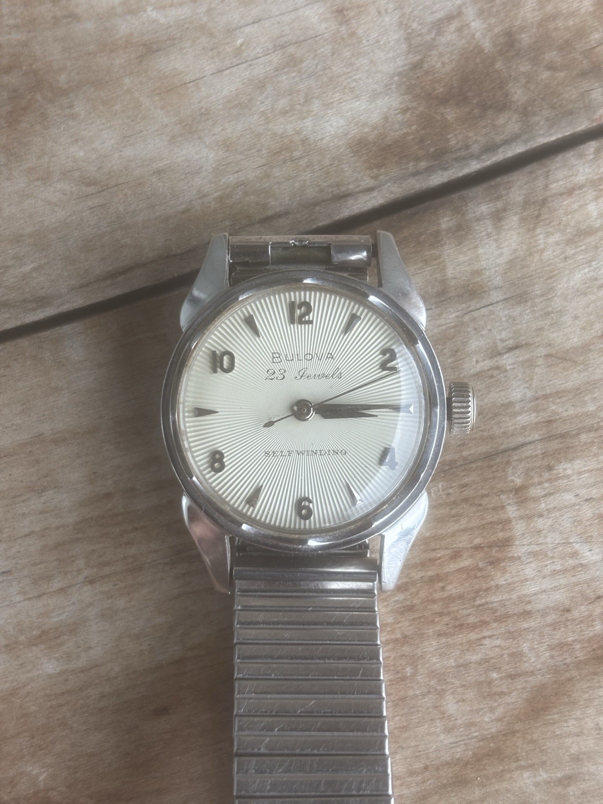 vintage Bulova 23 Jewel Self Winding Sun Burst Dial Mens Watch, Buy It Now