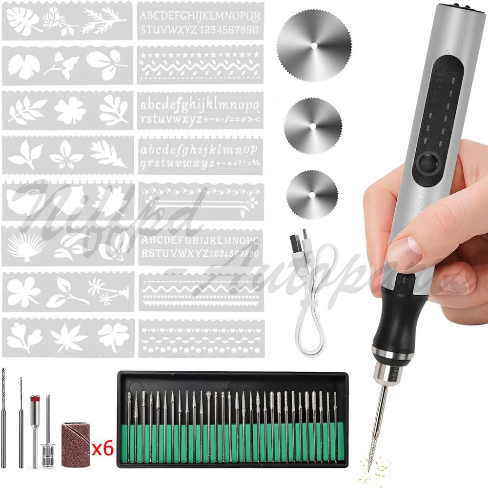 60PCS Engraving Pen With 34Bits, Portable Engraving Pen Electric Cordless Rot US