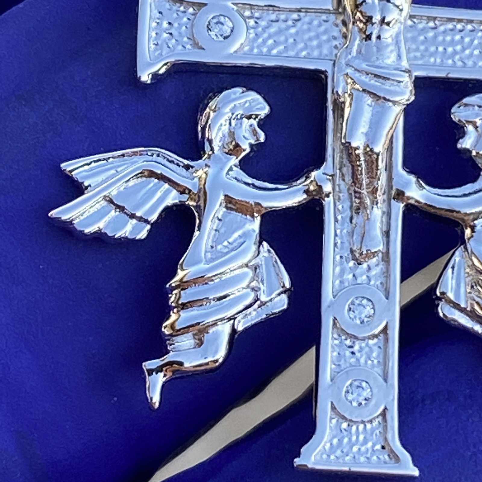 La Cruz De Caravaca Plata Cross Pendant Real Solid 925 Sterling Silver CZ 1.25″