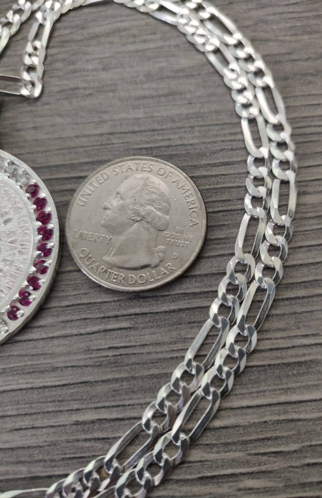 cadena y san judas c/ zirconia plata 925 28g 26″ 4.5mm.