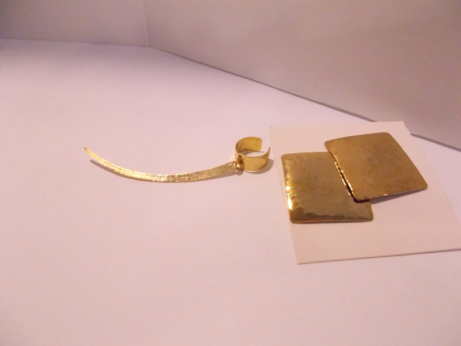Vintage Earrings Gold Tone Dangle Drop Cuff & Earrings for Women Fashion Jewelry