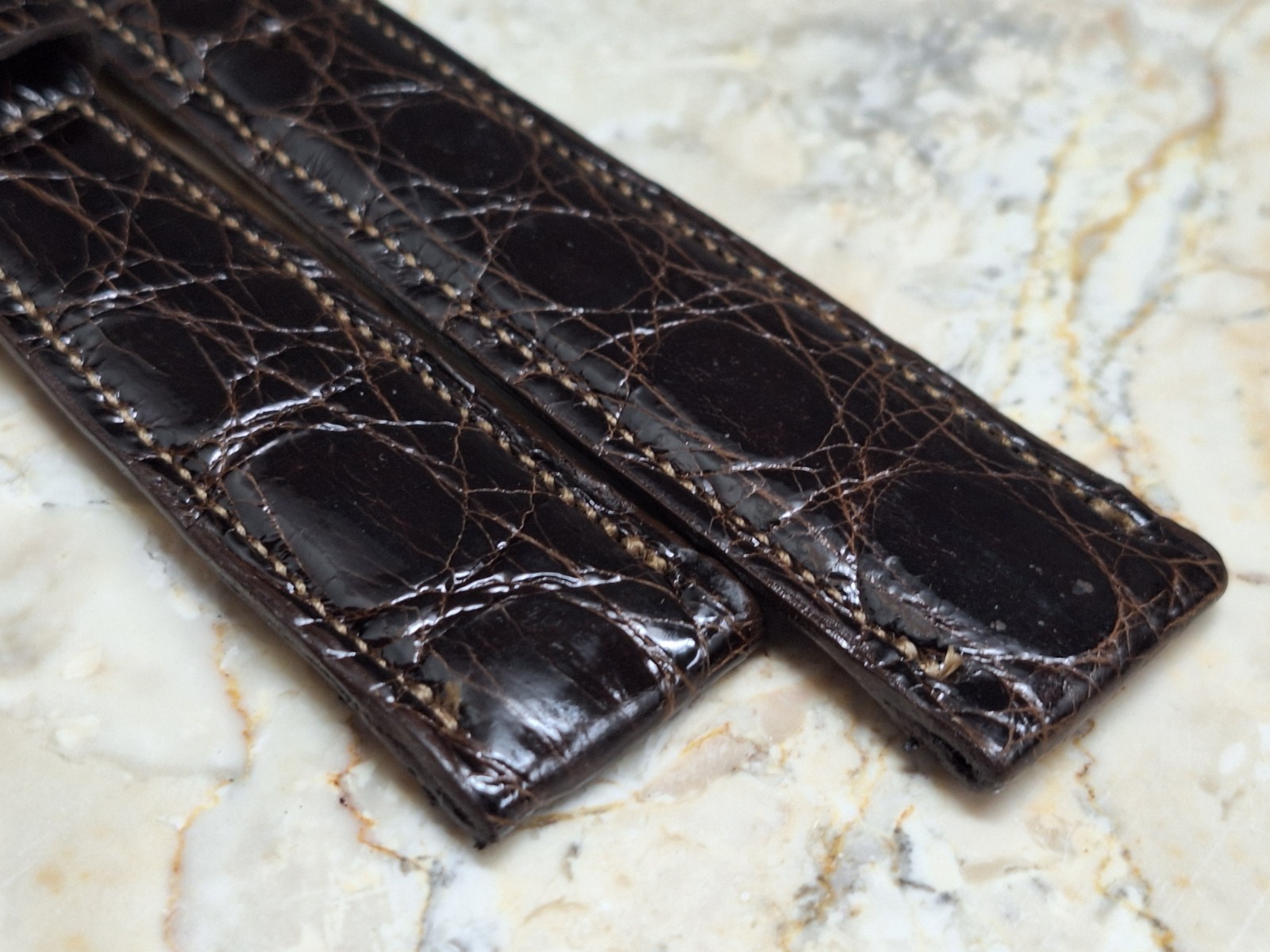 JB Champion Dark Brown Brazilian Crocodile Leather Watch Band Strap 3/4″ LONG
