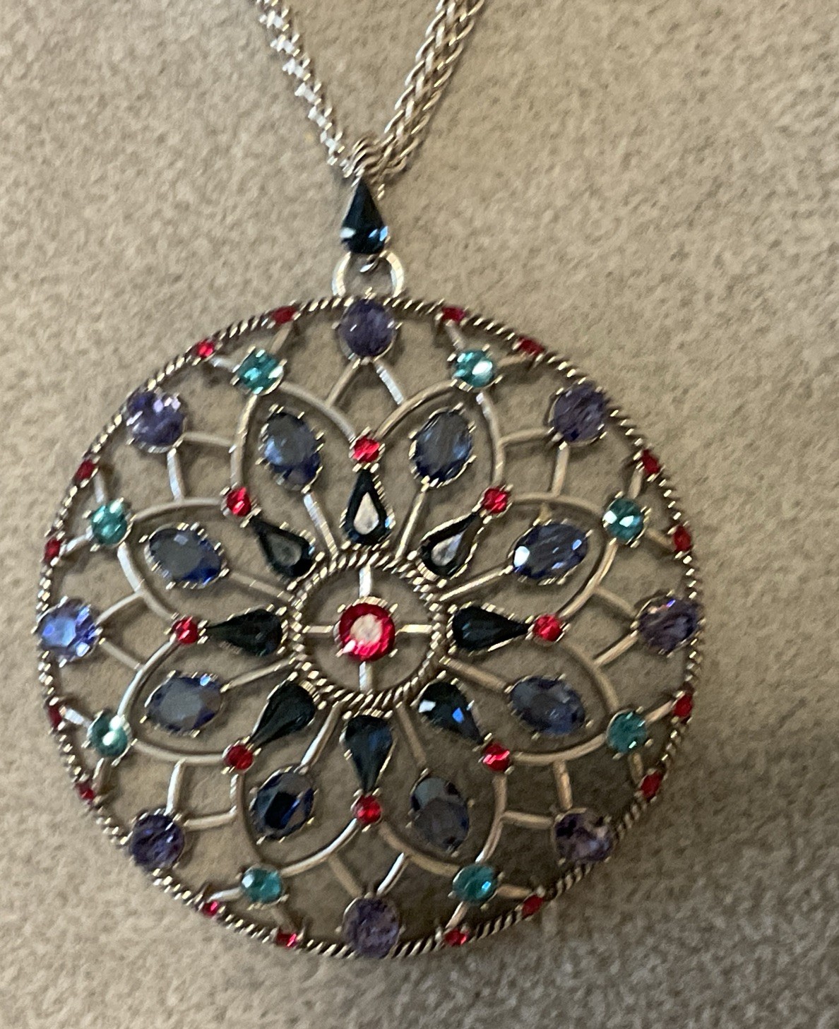 STUNNER NWT BRIGHTON ONE LOVE CIRCLE MULTI CRYSTAL CONVERTIBLE NECKLACE RP$198