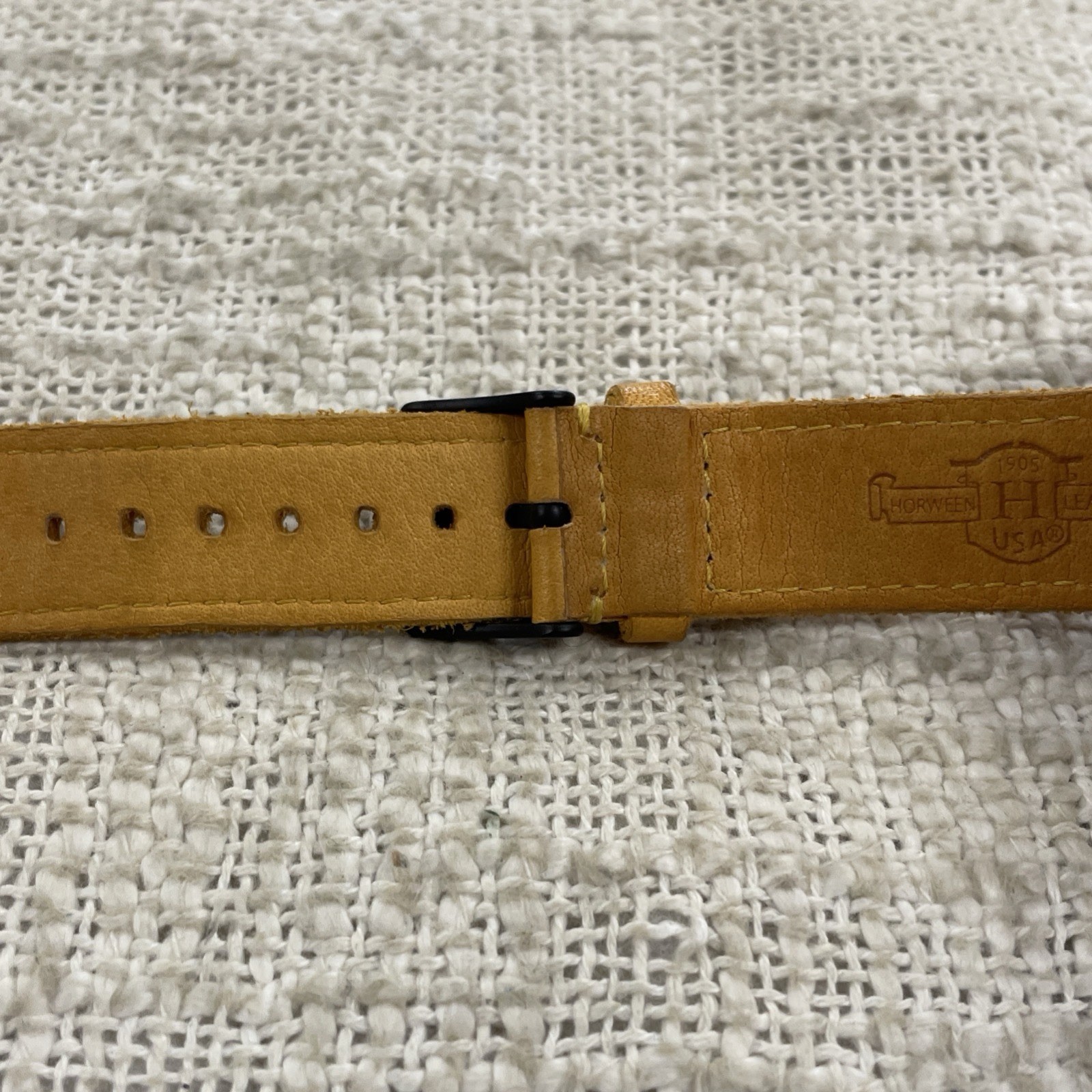 Nixon Horween Leather Mustard Yellow Watch Strap